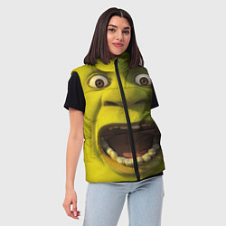 Женский жилет Shrek is Yelling, цвет: 3D-черный — фото 2