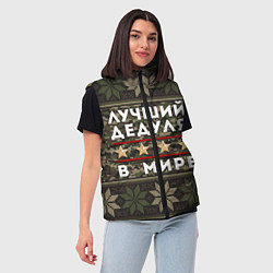 Женский жилет ЛУЧШИЙ ДЕДУЛЯ В МИРЕ, цвет: 3D-красный — фото 2