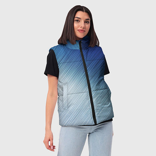 Женский жилет Текстура Оттенки льда / 3D-Светло-серый – фото 3