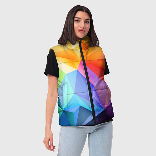 Женский жилет Радужная геометрия / 3D-Черный – фото 3