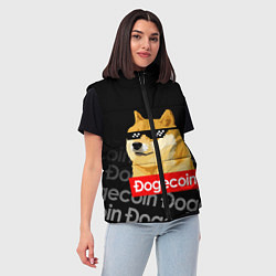 Женский жилет DOGECOIN DOGE ДОГИКОИН, цвет: 3D-красный — фото 2