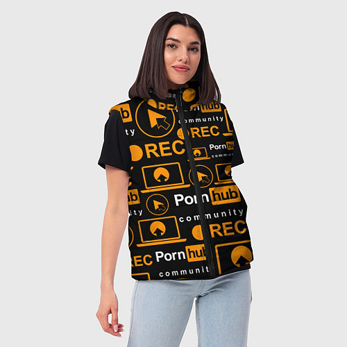 Женский жилет PORNHUB ПОРНХАБ УЗОР / 3D-Красный – фото 3