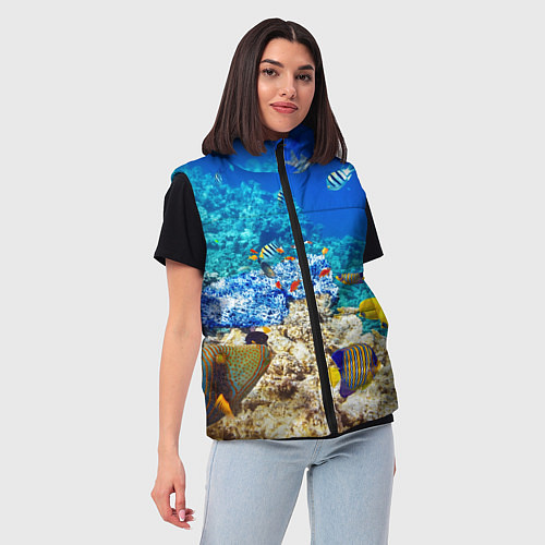 Женский жилет Морской мир / 3D-Черный – фото 3