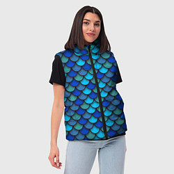 Женский жилет Чешуя рыбы, цвет: 3D-черный — фото 2