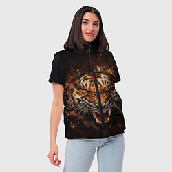 Женский жилет ЯРОСТЬ ТИГРА, цвет: 3D-черный — фото 2