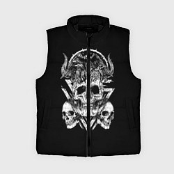 Женский жилет Черепа и Вороны Skulls Raven, цвет: 3D-черный