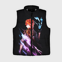 Женский жилет ТАРТАЛЬЯ - GENSHIN IMPACT NEON, цвет: 3D-светло-серый