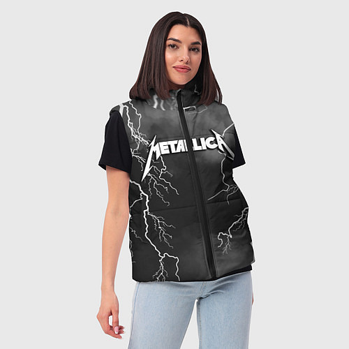 Женский жилет METALLICA РАЗРЯД МОЛНИИ / 3D-Черный – фото 3