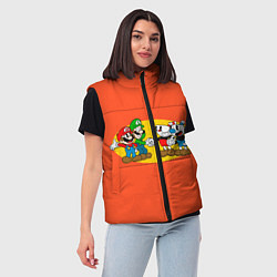 Женский жилет CupHead x Mario, цвет: 3D-черный — фото 2