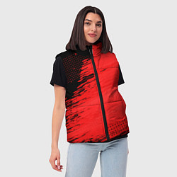 Женский жилет ЧЕРНО-КРАСНЫЙ ГРАНЖ GRUNGE Z, цвет: 3D-черный — фото 2