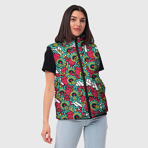 Женский жилет РЭКИ КЯН ПАТТЕРН SK8 / 3D-Светло-серый – фото 3