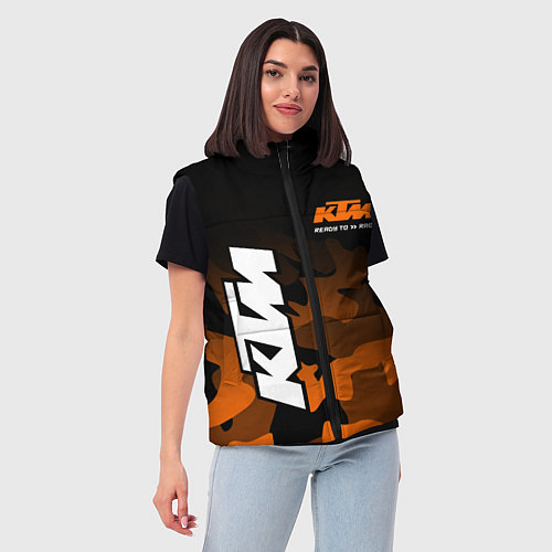 Женский жилет KTM MOTORCYCLES КТМ МОТОЦИКЛ / 3D-Черный – фото 3