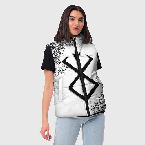 Женский жилет БЕРСЕРК logo чб / 3D-Черный – фото 3