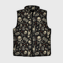 Женский жилет Scull pattern rock, цвет: 3D-черный