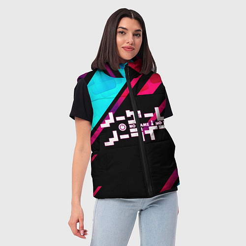 Женский жилет NO GAME NO LIFE LOGO / 3D-Черный – фото 3