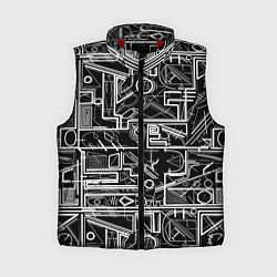 Женский жилет Белые абстрактные линии, цвет: 3D-красный