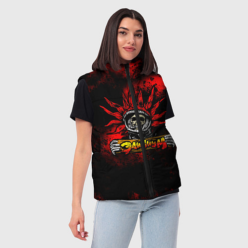 Женский жилет Элизиум череп с табличкой / 3D-Черный – фото 3