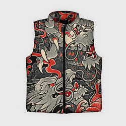Женский жилет Китайский Дракон, China Dragon, цвет: 3D-красный