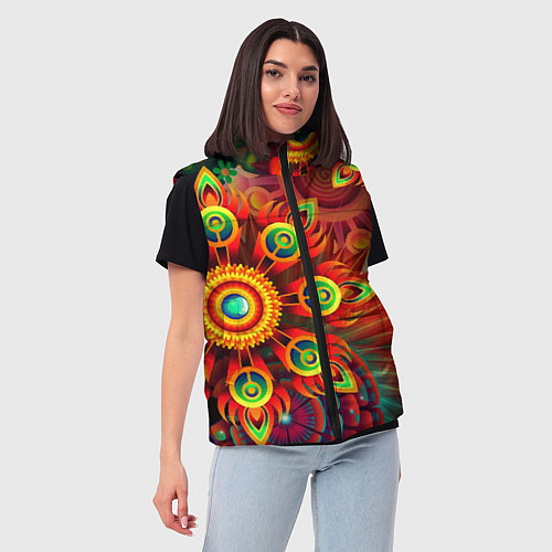 Женский жилет Тропики / 3D-Светло-серый – фото 3