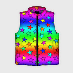 Женский жилет Радужные звезды, цвет: 3D-светло-серый