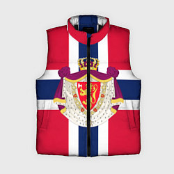 Женский жилет Норвегия Флаг и герб Норвегии, цвет: 3D-черный