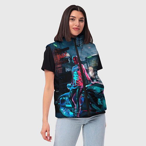 Женский жилет Cyberpunk / 3D-Красный – фото 3