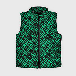 Женский жилет Абстрактный зелено-черный узор, цвет: 3D-светло-серый