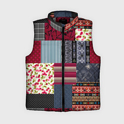 Женский жилет Деревенский стиль Пэчворк, цвет: 3D-светло-серый