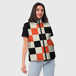 Женский жилет Образец шахматной доски, цвет: 3D-красный — фото 2