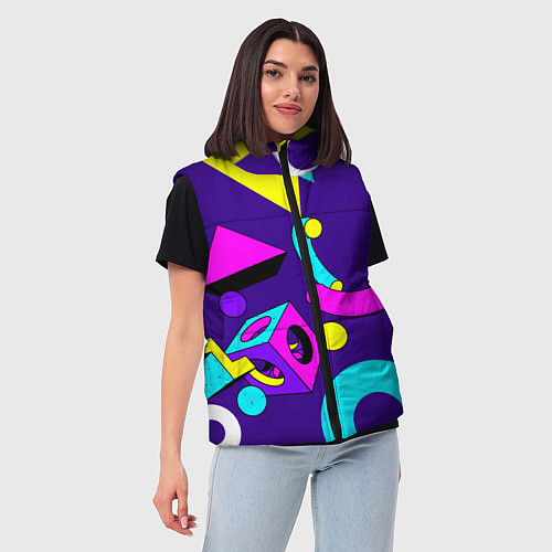 Женский жилет Геометрические фигуры / 3D-Черный – фото 3