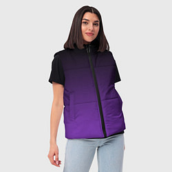 Женский жилет Ночной градиент Фиолетовый, цвет: 3D-черный — фото 2