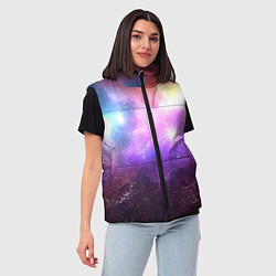 Женский жилет Космос, сияние и звезды, цвет: 3D-красный — фото 2