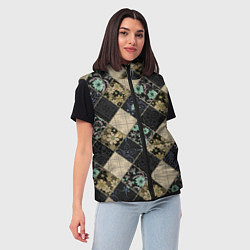 Женский жилет Лоскутное шитье, цвет: 3D-светло-серый — фото 2