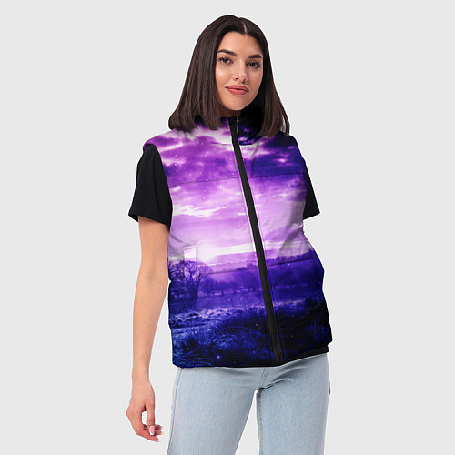 Женский жилет ФИОЛЕТОВЫЙ РАЙ / 3D-Черный – фото 3