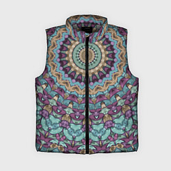 Женский жилет Сиренево-голубой калейдоскоп, цвет: 3D-светло-серый