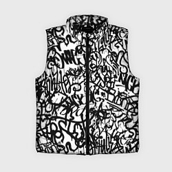 Женский жилет Graffiti black on white