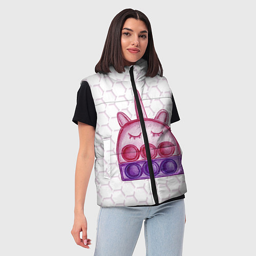 Женский жилет POP IT ЕДИНОРОГ ПОП ИТ / 3D-Черный – фото 3