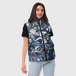 Женский жилет Синий камуфляж с щупальцами, цвет: 3D-черный — фото 2
