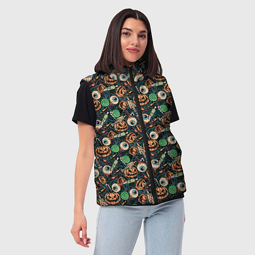Женский жилет Счастливого Хэллоуина / 3D-Красный – фото 3