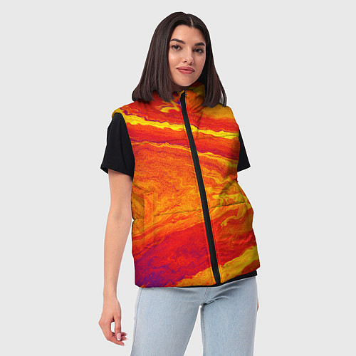 Женский жилет ПЯТНО ЮПИТЕРА ОРАНЖЕВЫЙ ГРАНЖ / 3D-Светло-серый – фото 3