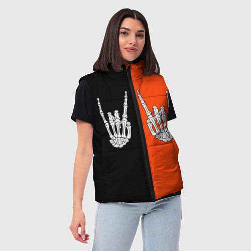 Женский жилет Ладошки скелета / 3D-Черный – фото 3