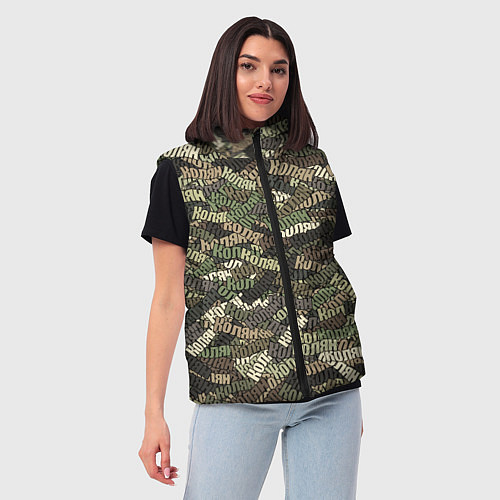 Женский жилет Именной камуфляж Колян / 3D-Черный – фото 3