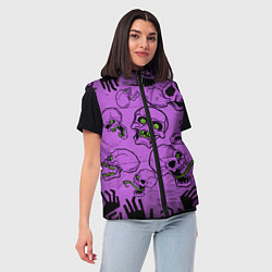 Женский жилет Живые мертвецы Кладбище черепов, цвет: 3D-черный — фото 2