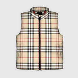 Женский жилет Клетчатый принт в стиле Burberry, цвет: 3D-красный