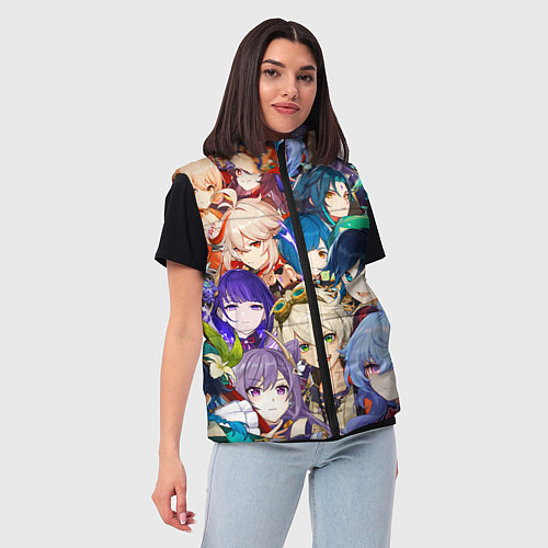 Женский жилет Genshin Impact - персонажи / 3D-Черный – фото 3