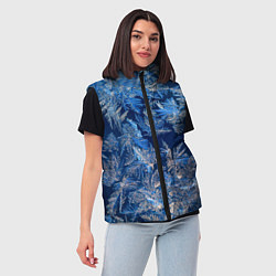 Женский жилет Снежинки макро snowflakes macro, цвет: 3D-красный — фото 2