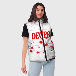 Женский жилет Dexter logo Декстер брызги крови, цвет: 3D-черный — фото 2