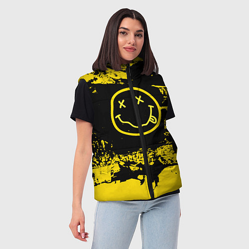 Женский жилет Нирвана Гранж Nirvana Smile / 3D-Черный – фото 3