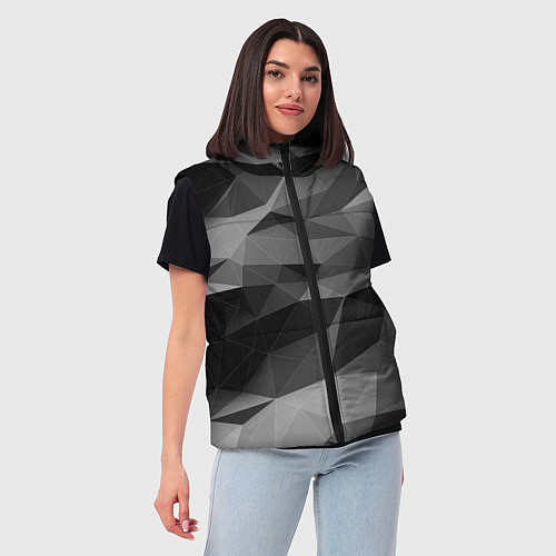 Женский жилет Чб абстракция / 3D-Черный – фото 3
