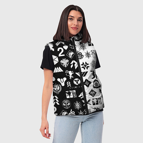 Женский жилет DESTINY LOGOBOMBING ЧЁРНО БЕЛОЕ / 3D-Черный – фото 3